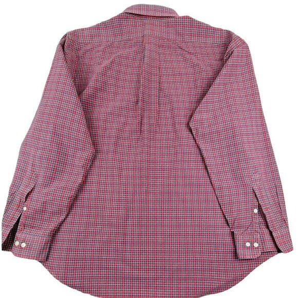 Ralph Lauren Mens Plaid Shirt Red Blue Green Long Sleeve 16 1/2  34/35  JH1048 - Picture 5 of 5